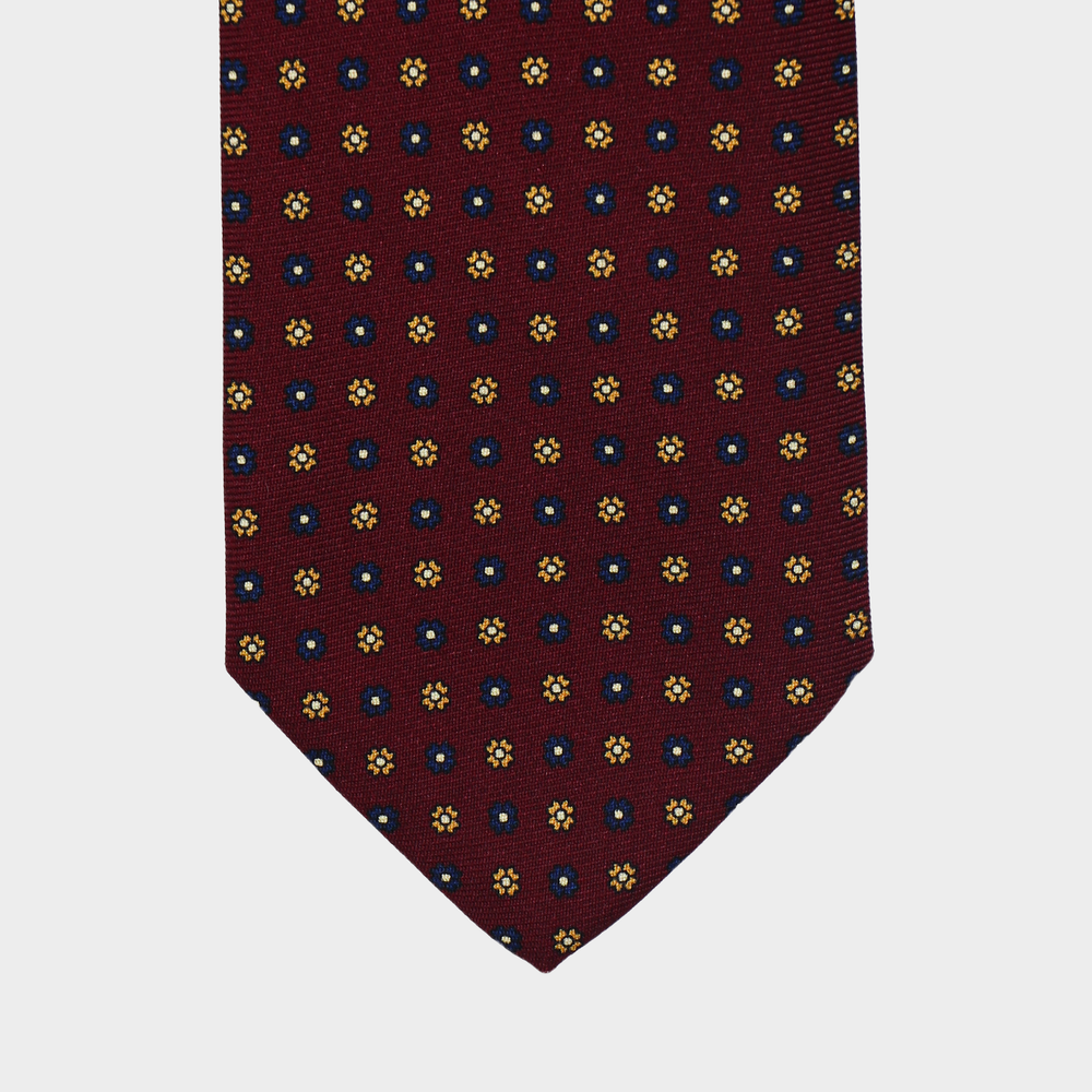 
                  
                    Load image into Gallery viewer, Daisies flower I Handmade Italian Tie I Bordeaux-Yellow-Blue
                  
                