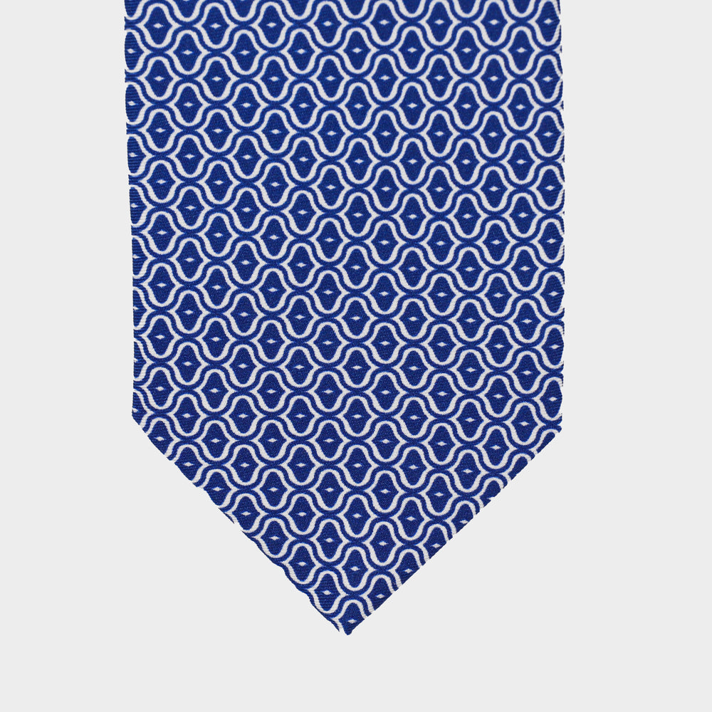 
                  
                    Load image into Gallery viewer, Mother of Pearl Shell I Handmade Italian Tie I Navy Blue-Ecru
                  
                