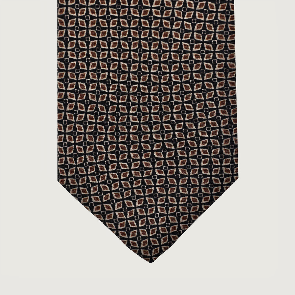 
                  
                    Load image into Gallery viewer, Mandala Pattern I Handmade Italian Tie I Choco Brown-Khaki-Brown
                  
                