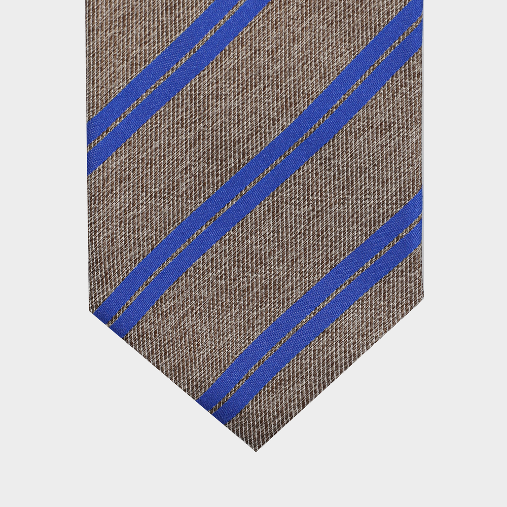 Stripes I Handmade Italian Tie I Beige-Light Blue
