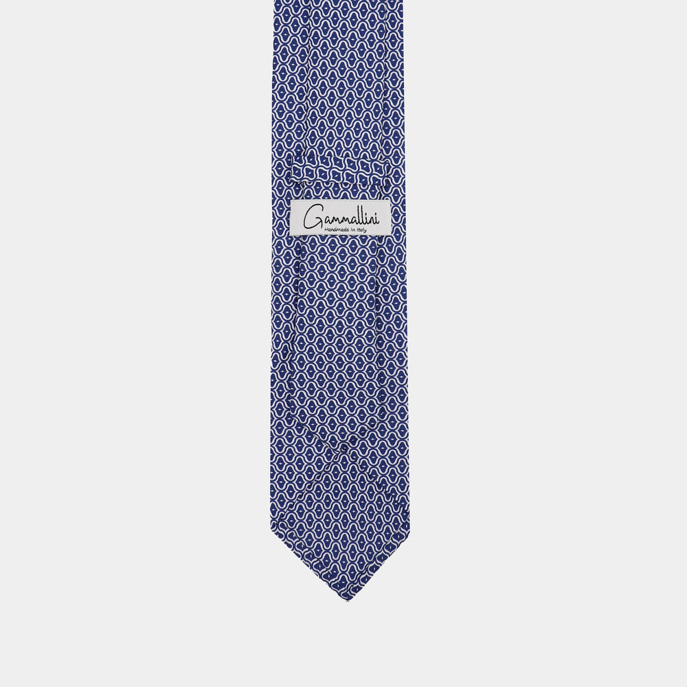 
                  
                    Load image into Gallery viewer, Mother of Pearl Shell I Handmade Italian Tie I Navy Blue-Ecru
                  
                