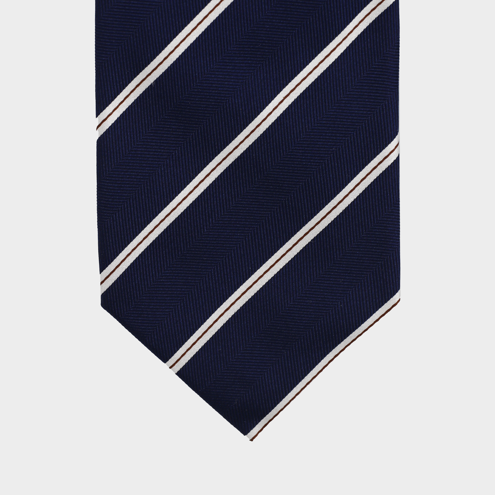 Classy Navy Stripe I Handmade Italian Tie