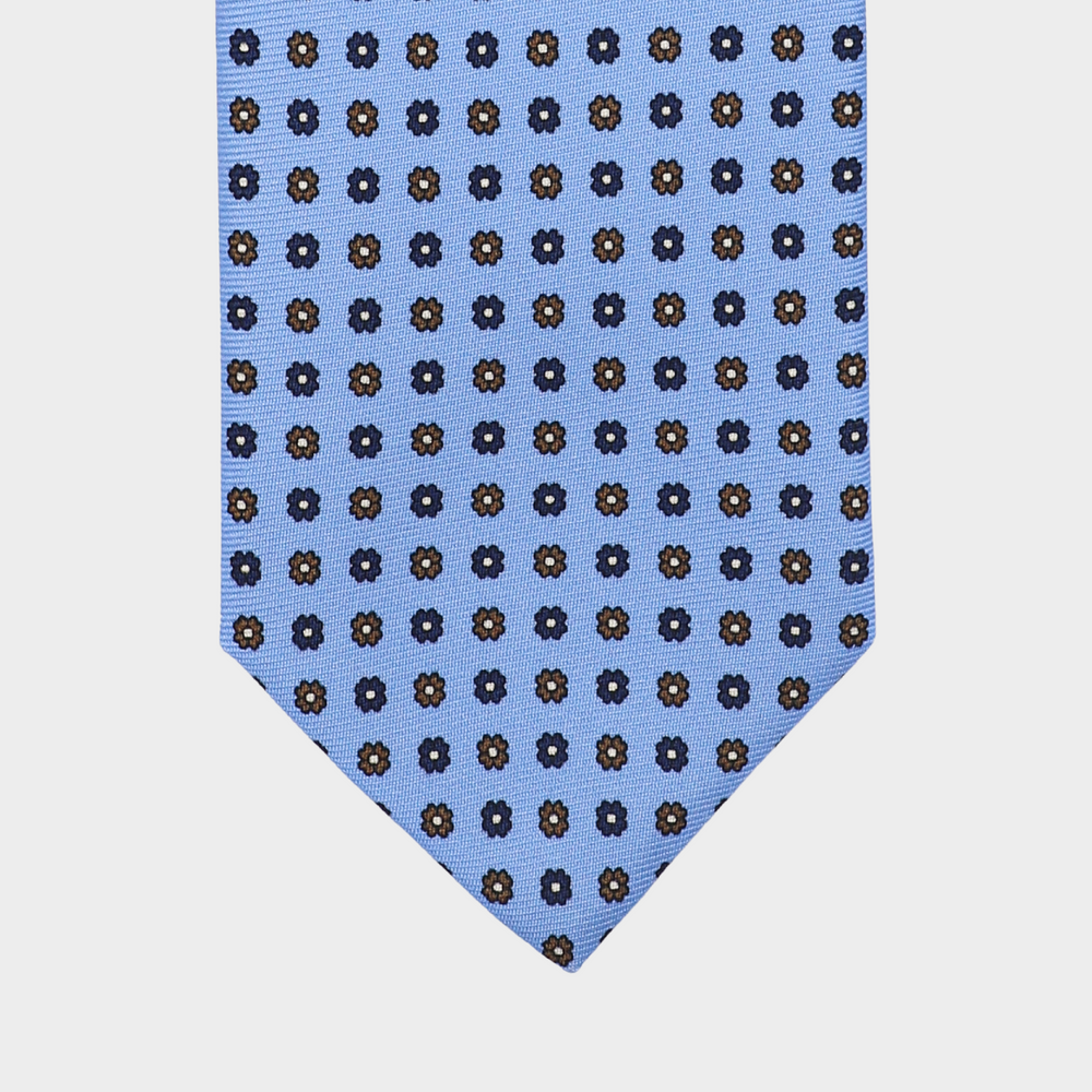 
                  
                    Load image into Gallery viewer, Daisies flower I Handmade Italian Tie I Light Blue-Yellow-Blue
                  
                