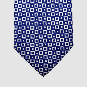
                  
                    Load image into Gallery viewer, Rhombus Pattern I Handmade Italian Tie I Navy Blue-White
                  
                