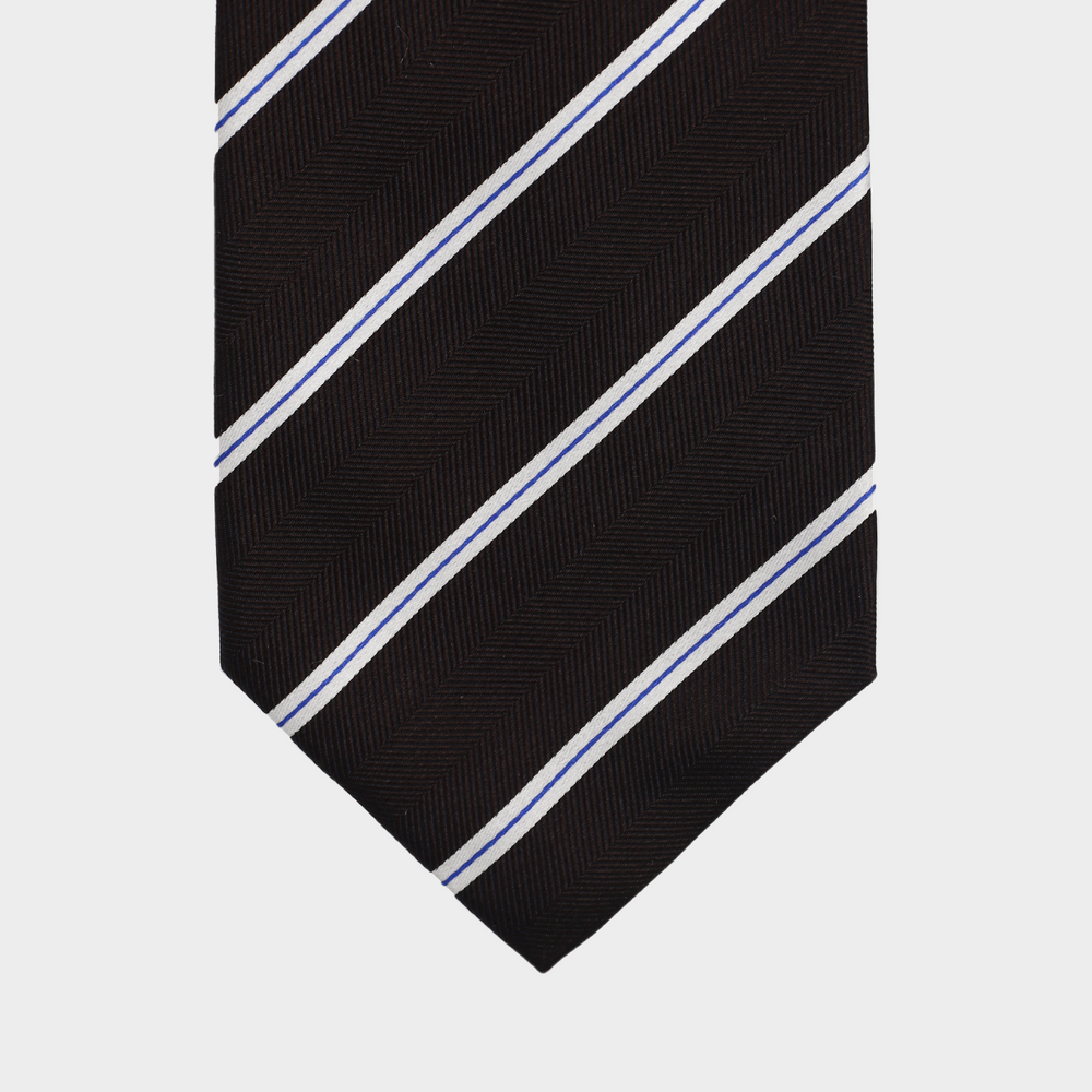 Classy Choco Stripe I Handmade Italian Tie
