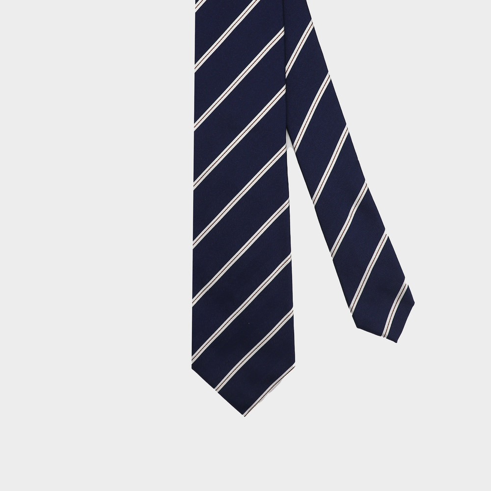 Classy Navy Stripe I Handmade Italian Tie