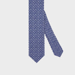 Rhombus Pattern I Handmade Italian Tie I Navy Blue-White