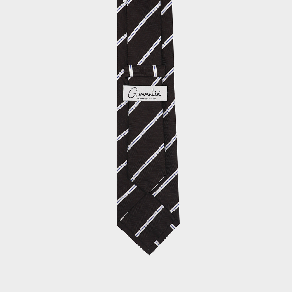 
                  
                    Load image into Gallery viewer, Classy Choco Stripe I Handmade Italian Tie
                  
                