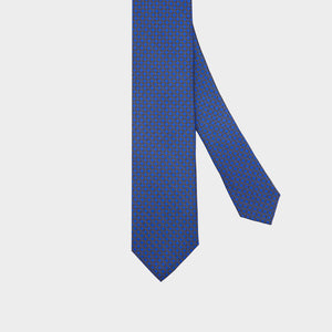 
                  
                    Load image into Gallery viewer, Rounded Squares of Gold I Hand-made Italian Tie I Blue-Gold
                  
                