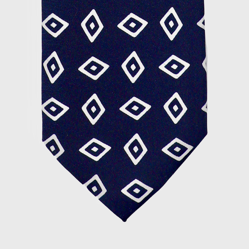 
                  
                    Load image into Gallery viewer, Outside the Box I Handmade Italian Tie I Midnight Blue-White
                  
                