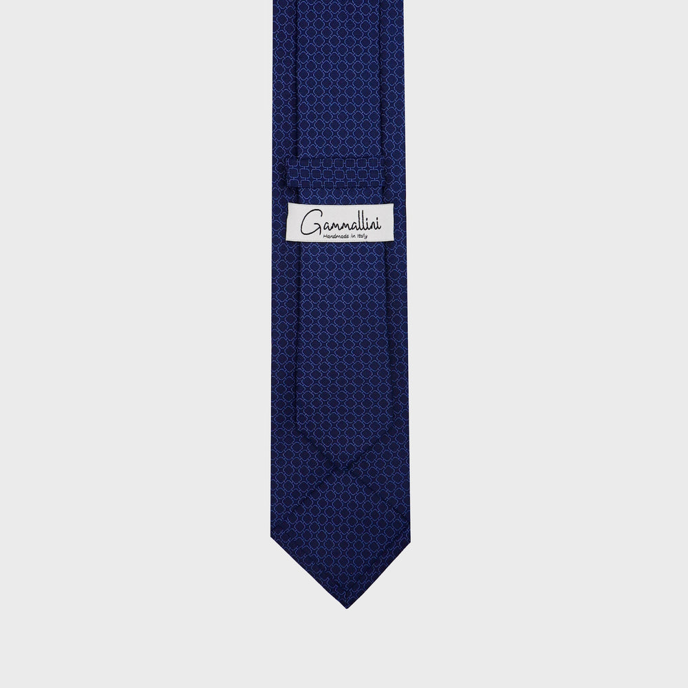 
                  
                    Load image into Gallery viewer, Rounded squares I Handmade Italian Tie I Navy Blue-Light Blue
                  
                