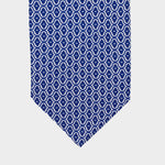 Mother of Pearl Shell I Handmade Italian Tie I Navy Blue-Ecru