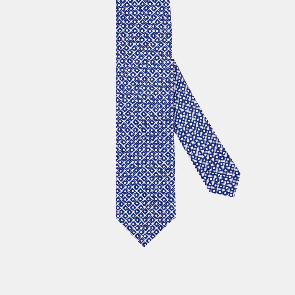 
                  
                    Load image into Gallery viewer, Dots and Boxes I Handmade Italian Tie I Blue-White
                  
                