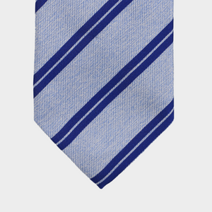 
                  
                    Load image into Gallery viewer, Stripes I Handmade Italian Tie I Beige-Navy Blue
                  
                