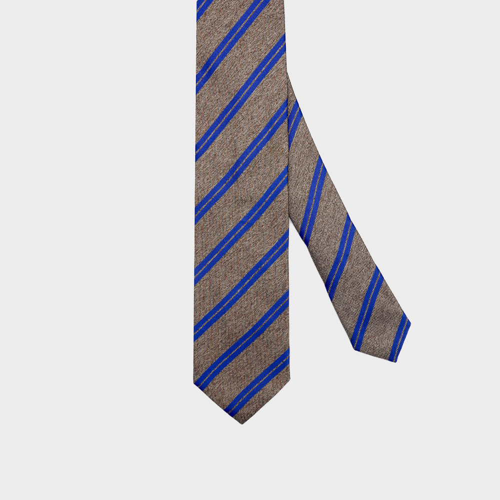 Stripes I Handmade Italian Tie I Beige-Light Blue