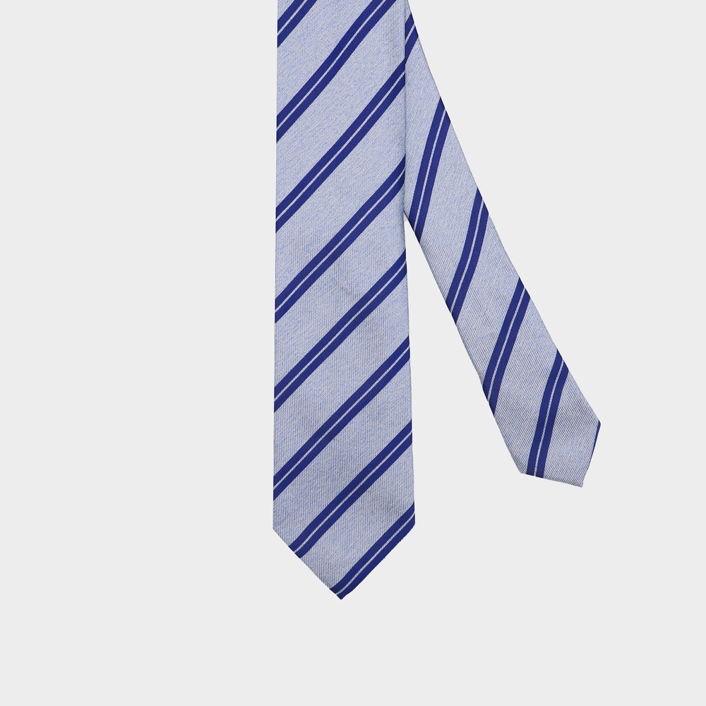Stripes I Handmade Italian Tie I Beige-Navy Blue