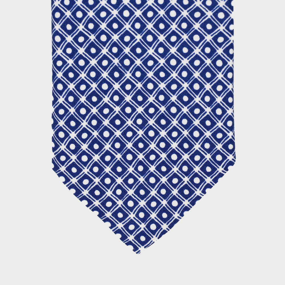 
                  
                    Load image into Gallery viewer, Dots and Boxes I Handmade Italian Tie I Blue-White
                  
                